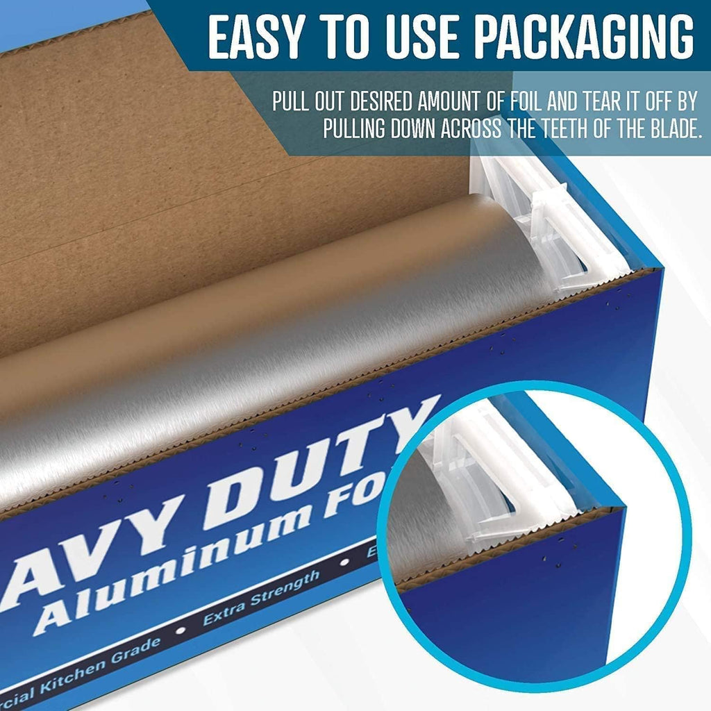 12 Inch Heavy Duty Aluminum Foil Roll – 350 Sq Ft Bulk Thick Kitchen Foil for BBQ, Baking, Roasting & Food Storage – Commercial Strength – Rhino Aluminum