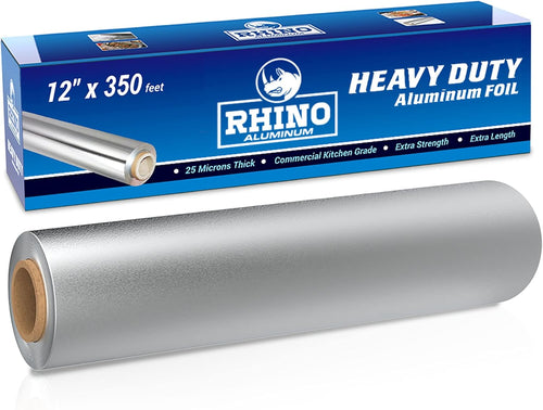 12 Inch Heavy Duty Aluminum Foil Roll – 350 Sq Ft Bulk Thick Kitchen Foil for BBQ, Baking, Roasting & Food Storage – Commercial Strength – Rhino Aluminum
