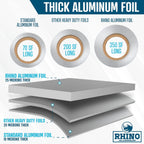 12 Inch Heavy Duty Aluminum Foil Roll – 350 Sq Ft Bulk Thick Kitchen Foil for BBQ, Baking, Roasting & Food Storage – Commercial Strength – Rhino Aluminum