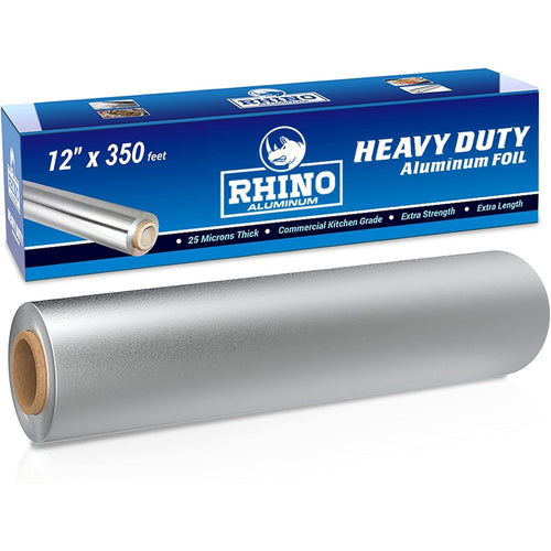 12 Inch Heavy Duty Aluminum Foil Roll – 350 Sq Ft Bulk Thick Kitchen Foil for BBQ, Baking, Roasting & Food Storage – Commercial Strength – Rhino Aluminum