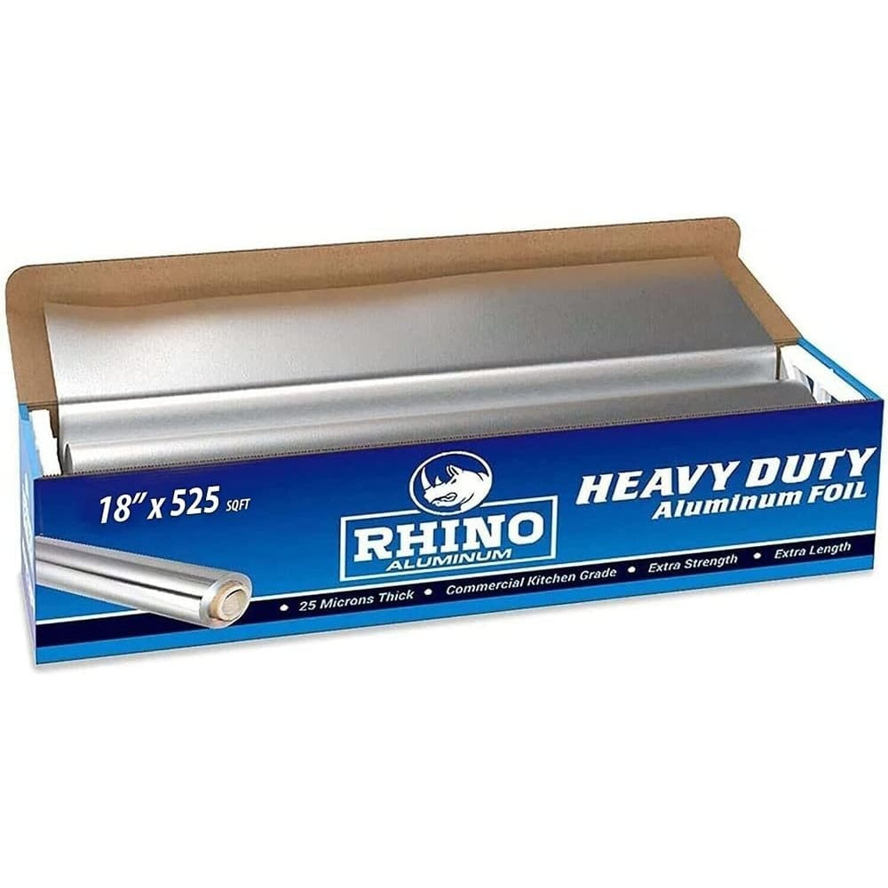 18 Inch Heavy Duty Aluminum Foil Roll – 525 Sq Ft Bulk Thick Kitchen Foil for BBQ, Grilling, Roasting & Food Storage – Extra Wide Commercial Strength – Rhino Aluminum