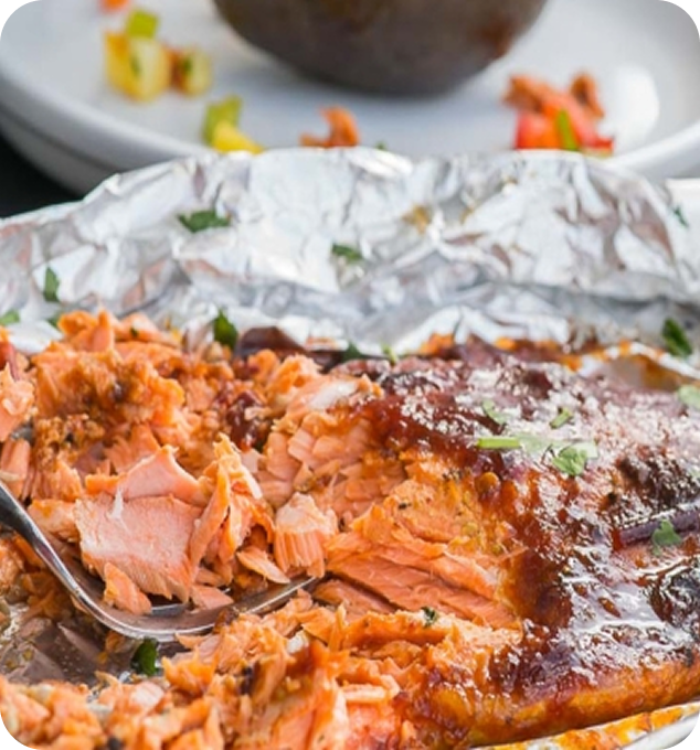 Sweet Chipotle Grilled Salmon in Avocado