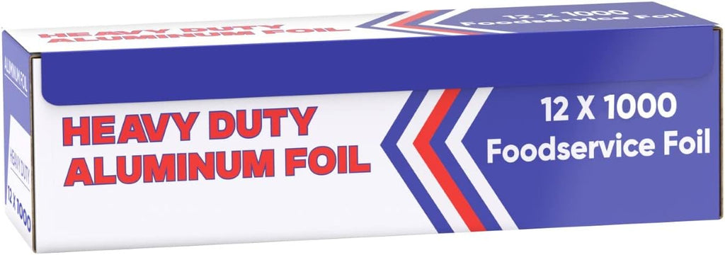 12 Inch Heavy Duty Aluminum Foil Roll – 1000 Ft (2 Pack) Bulk Thick Foodservice Aluminum Foil for BBQ, Catering, Roasting & Food Storage – Commercial Grade