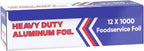 12 Inch Heavy Duty Aluminum Foil Roll – 1000 Ft (2 Pack) Bulk Thick Foodservice Aluminum Foil for BBQ, Catering, Roasting & Food Storage – Commercial Grade