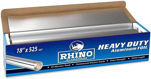 18 Inch Heavy Duty Aluminum Foil Roll – 525 Sq Ft (2 Pack)  Bulk Thick Kitchen Foil for BBQ, Grilling, Roasting & Food Storage – Extra Wide Commercial Strength – Rhino Aluminum