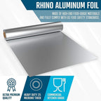 18 Inch Heavy Duty Aluminum Foil Roll – 525 Sq Ft (2 Pack)  Bulk Thick Kitchen Foil for BBQ, Grilling, Roasting & Food Storage – Extra Wide Commercial Strength – Rhino Aluminum