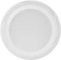 9 Inch Plastic Plates – 400 Count Bulk Disposable Dinner Plates for Parties, BBQs & Catering – Heavy Duty White Plates – Rhino Aluminum