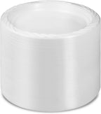 9 Inch Plastic Plates – 400 Count Bulk Disposable Dinner Plates for Parties, BBQs & Catering – Heavy Duty White Plates – Rhino Aluminum