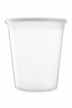 32 oz Deli Containers with Lids, 200 Pack – Clear Plastic Soup Cups, Food Storage, Meal Prep – Commercial Grade Bulk