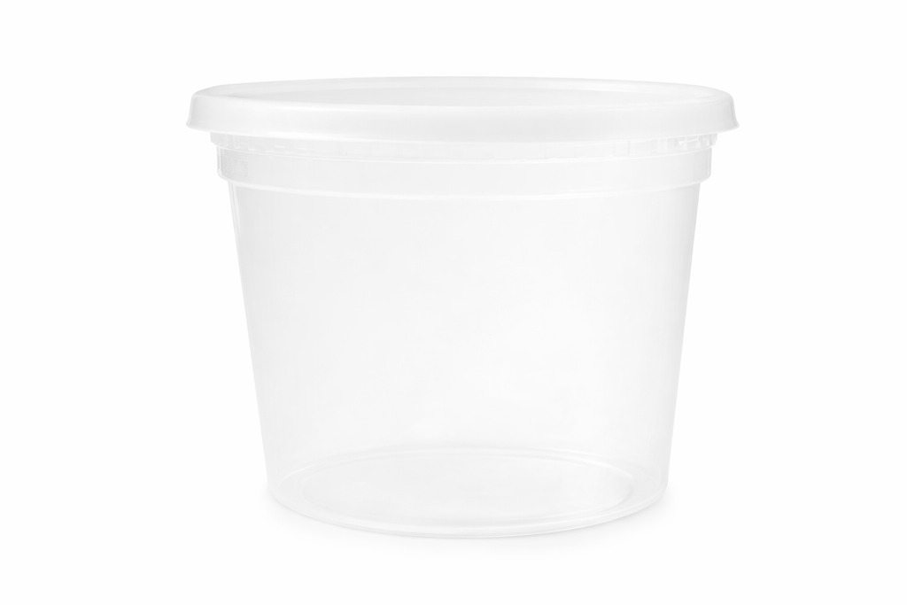 16 oz Deli Containers with Lids – 200 Count Bulk Clear Plastic Food Storage Cups for Meal Prep, Soups & Leftovers – Stackable & Leak-Resistant – Rhino Aluminum