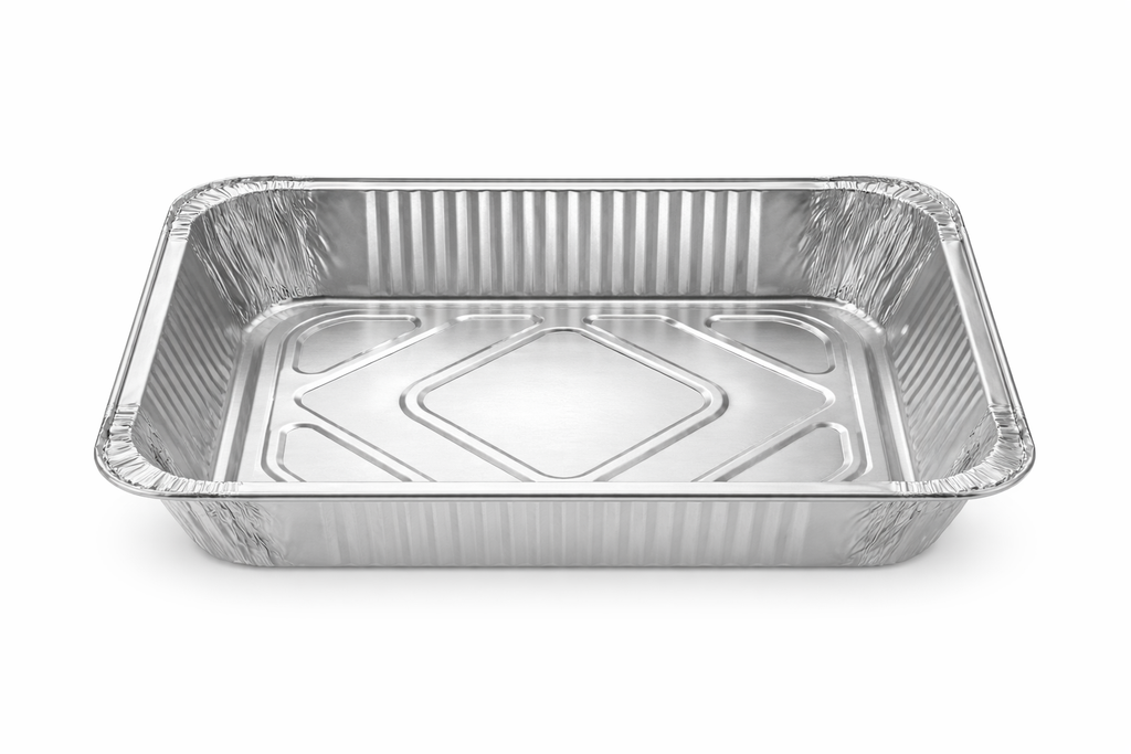 Full Size Aluminum Foil Pans – Deep 3 Inch Depth – 50 Count Bulk Disposable Steam Table Trays for Catering, Roasting & Large Batch Cooking – Rhino Aluminum