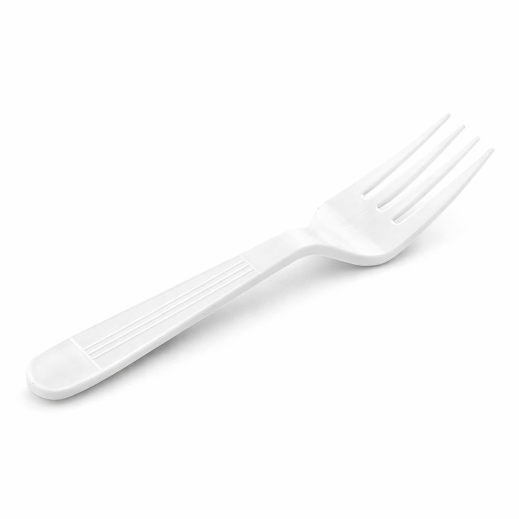 Heavy Duty Plastic Forks – 1,000 Count Bulk Disposable Cutlery for Parties, Catering & Food Service – Strong White Forks– Rhino Aluminum