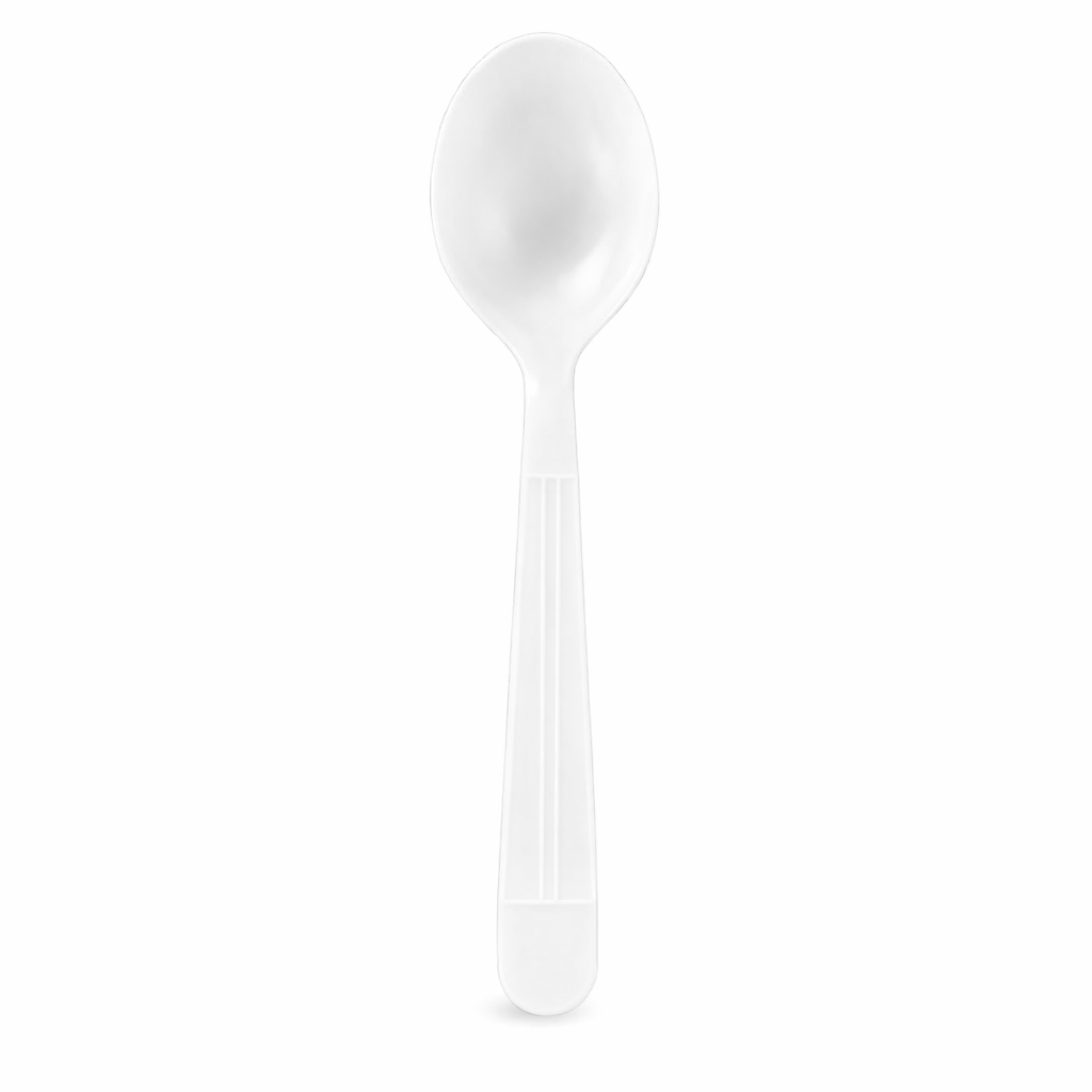 Heavy Duty Plastic Soup Spoons – 1,000 Count Bulk Disposable Cutlery for Parties, Catering & Food Service – Strong White Soup spoons – Rhino Aluminum