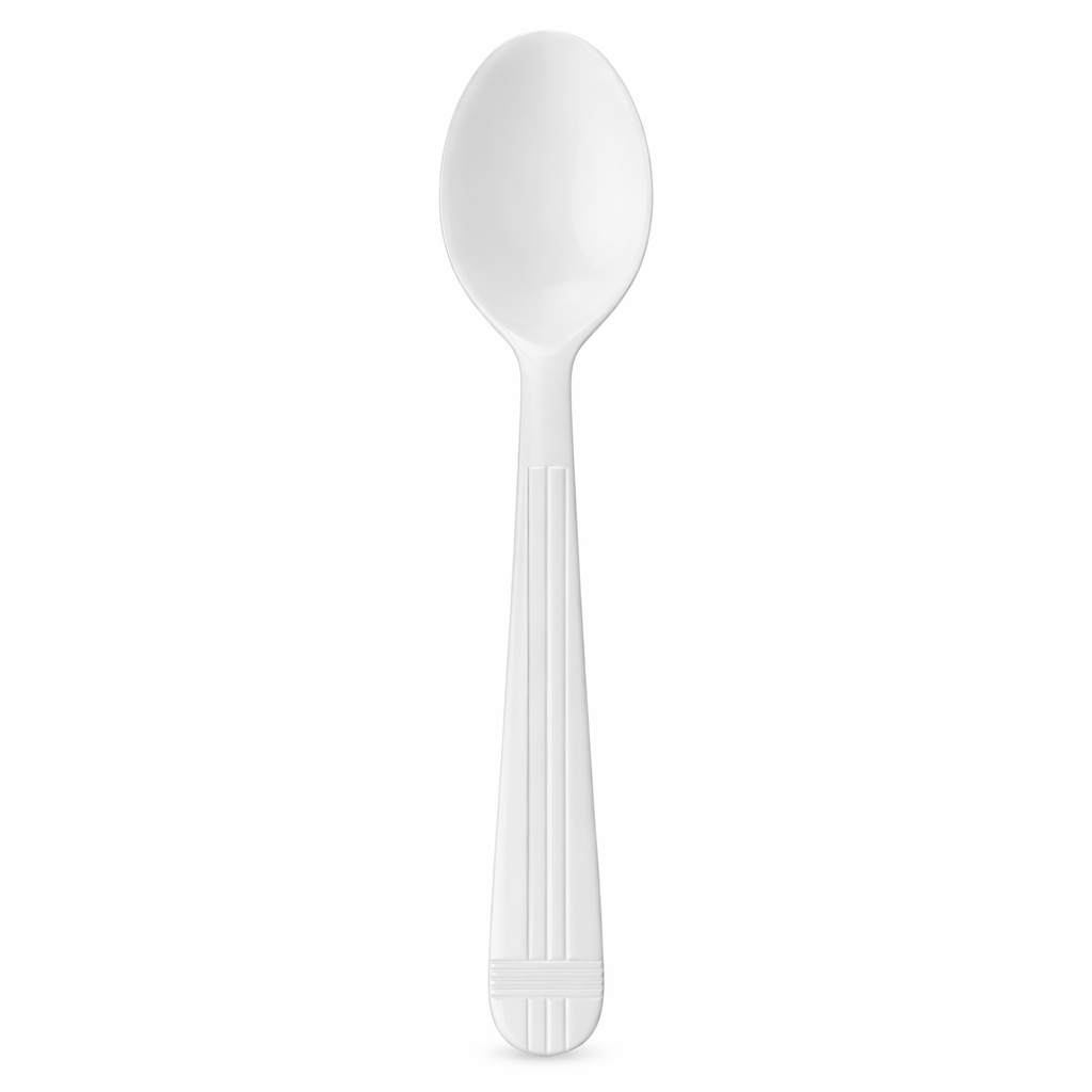Heavy Duty Plastic Teaspoons – 1,000 Count Bulk Disposable Cutlery for Parties, Catering & Food Service – Strong White Teaspoons – Rhino Aluminum