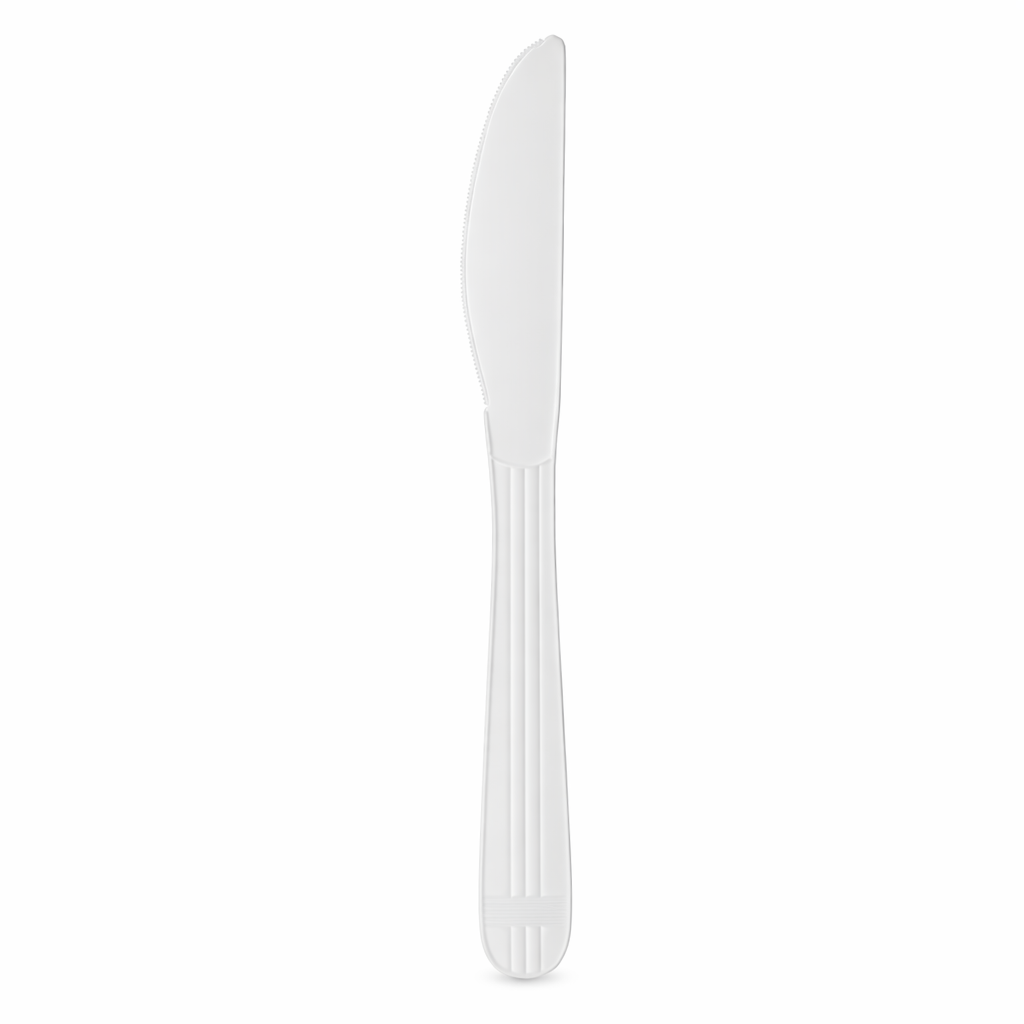 Heavy Duty Plastic Knifes – 1,000 Count Bulk Disposable Cutlery for Parties, Catering & Food Service – Strong White Knifes – Rhino Aluminum