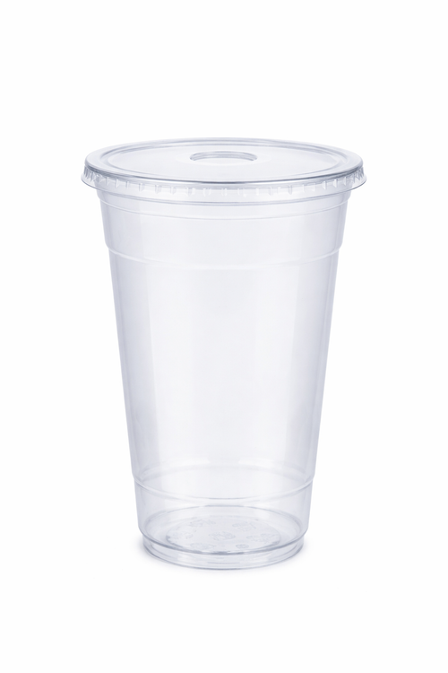 16 oz Clear Plastic Cups with Lids – 1,000 Count Combo Bulk Disposable Drink Cups for Iced Coffee, Smoothies & Cold Beverages – Secure Fit Lids – Rhino Aluminum