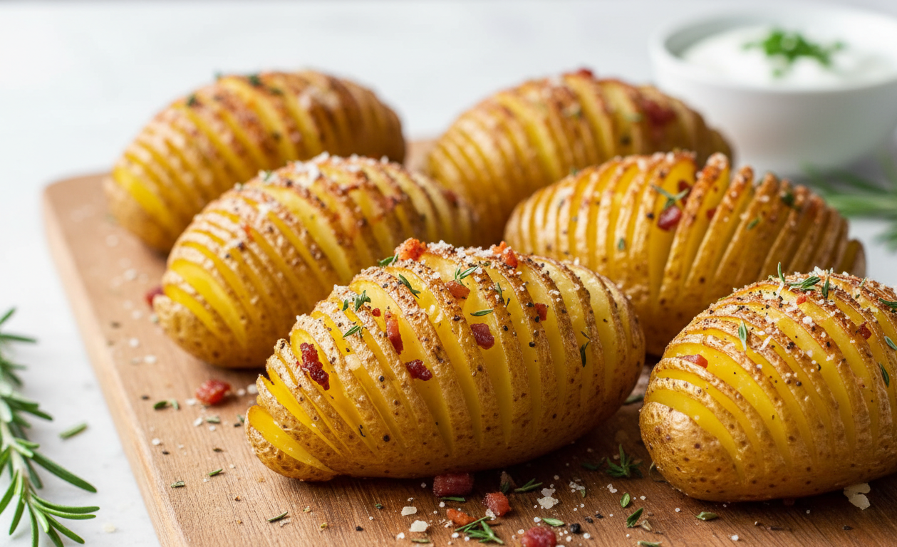 Reduced Calorie Hasselback Potatoes