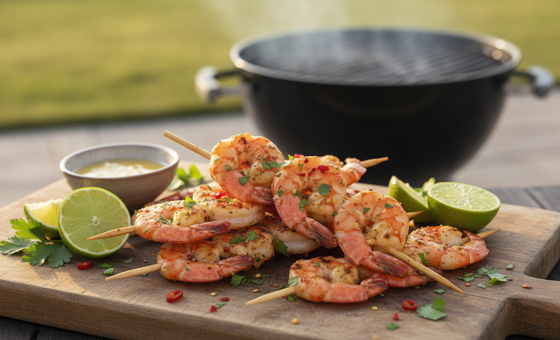 Grilled shrimp skewers