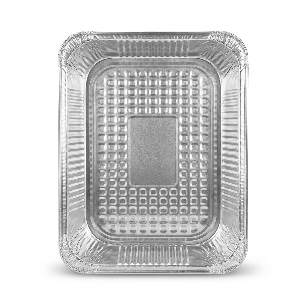 Half Size Aluminum Foil Pans – Shallow 1.25 Inch Depth – 100 Count Bulk Disposable Catering Trays for Baking, Roasting & Food Service – Rhino Aluminum