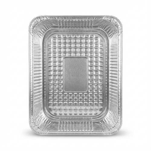 Half Size Aluminum Foil Pans – Shallow 1.25 Inch Depth – 100 Count Bulk Disposable Catering Trays for Baking, Roasting & Food Service – Rhino Aluminum