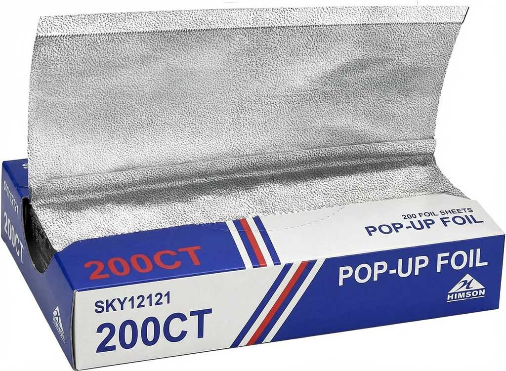 12 x 10.75 Inch Heavy Duty Aluminum Pop-Up Foil Sheets – 4 Pack (200 Sheets Per Box) – 8000 Count Bulk Pre-Cut Foil for Grilling, Baking & Food Storage – Commercial Strength