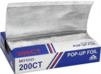 12 x 10.75 Inch Heavy Duty Aluminum Pop-Up Foil Sheets – 4 Pack (200 Sheets Per Box) – 8000 Count Bulk Pre-Cut Foil for Grilling, Baking & Food Storage – Commercial Strength