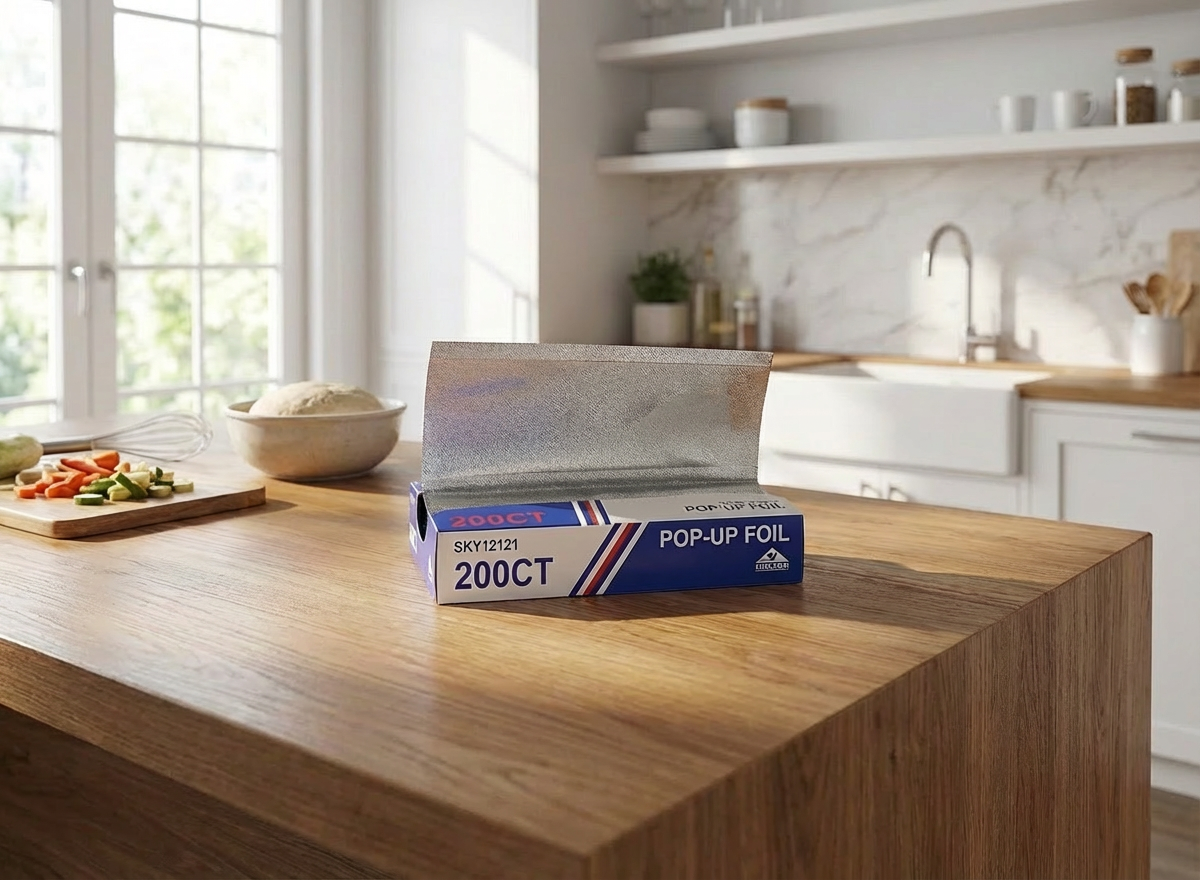 12 x 10.75 Inch Heavy Duty Aluminum Pop-Up Foil Sheets – 4 Pack (200 Sheets Per Box) – 800 Count Bulk Pre-Cut Foil for Grilling, Baking & Food Storage – Commercial Strength