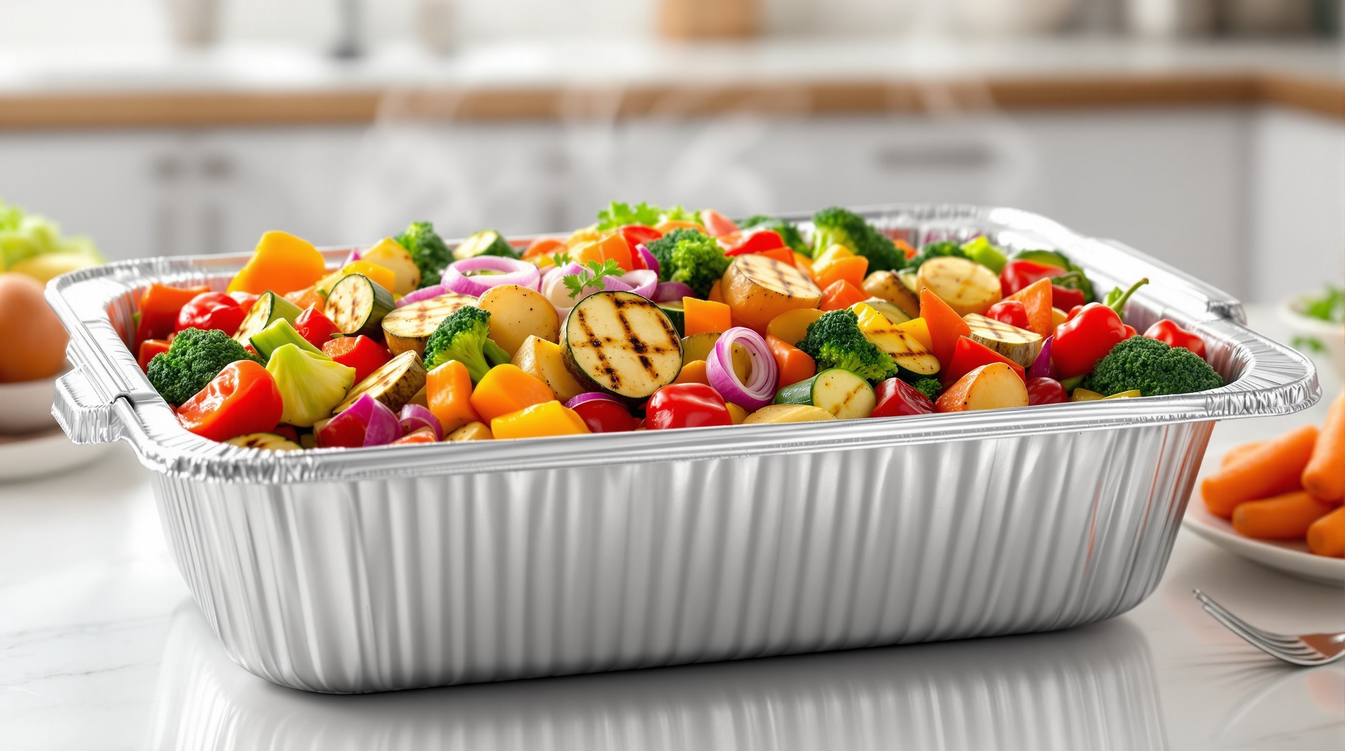 2.25 lb Oblong Aluminum Catering Pans – 500 Pack Bulk Disposable Takeout & Food Service Containers for Meal Prep & Restaurants – Rhino Aluminum