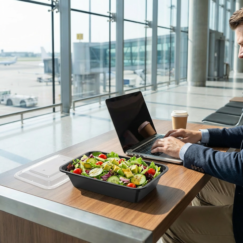 32 oz Black Rectangle Microwave Containers with Lids – 150 Set Bulk Meal Prep & Takeout Food Storage Containers – Stackable, Leak-Resistant & Reheatable – Rhino Aluminum
