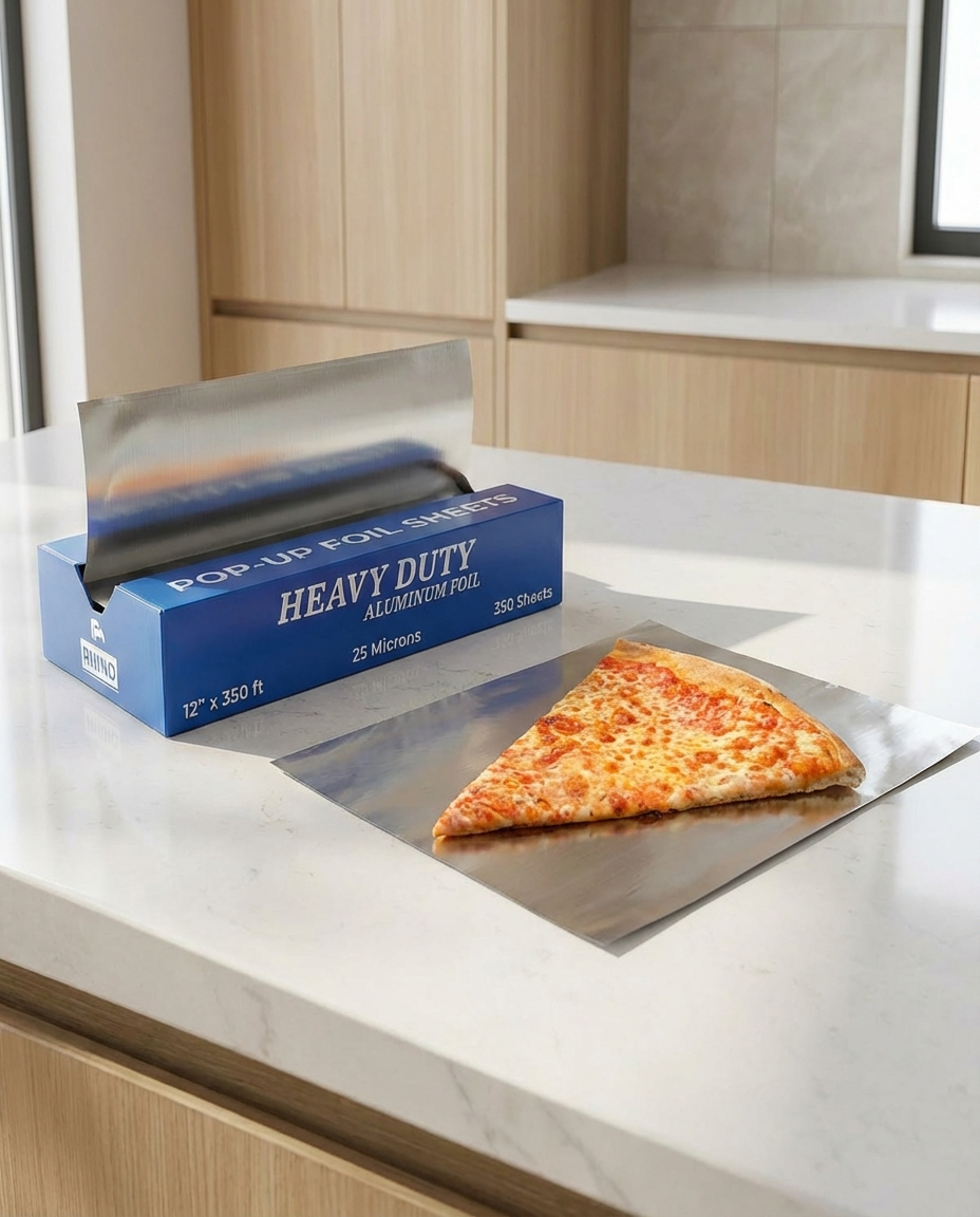 12 x 10.75 Inch Heavy Duty Aluminum Pop-Up Foil Sheets – 300 Count Bulk Pre-Cut Foil for Grilling, Baking, Wrapping & Food Storage – Commercial Strength – Rhino Aluminum