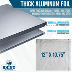 12 x 10.75 Inch Heavy Duty Aluminum Pop-Up Foil Sheets – 300 Count Bulk Pre-Cut Foil for Grilling, Baking, Wrapping & Food Storage – Commercial Strength – Rhino Aluminum