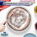 8 Inch Round Aluminum Foil Pans – 100 Count Bulk Disposable Baking & Catering Trays for Cakes, Pies & Meal Prep – Rhino Aluminum