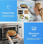 24 oz Round Meal Prep Containers with Lids, 150 Pack – Black Microwave-Safe Soup Bowls, Takeout Containers – Commercial Bulk