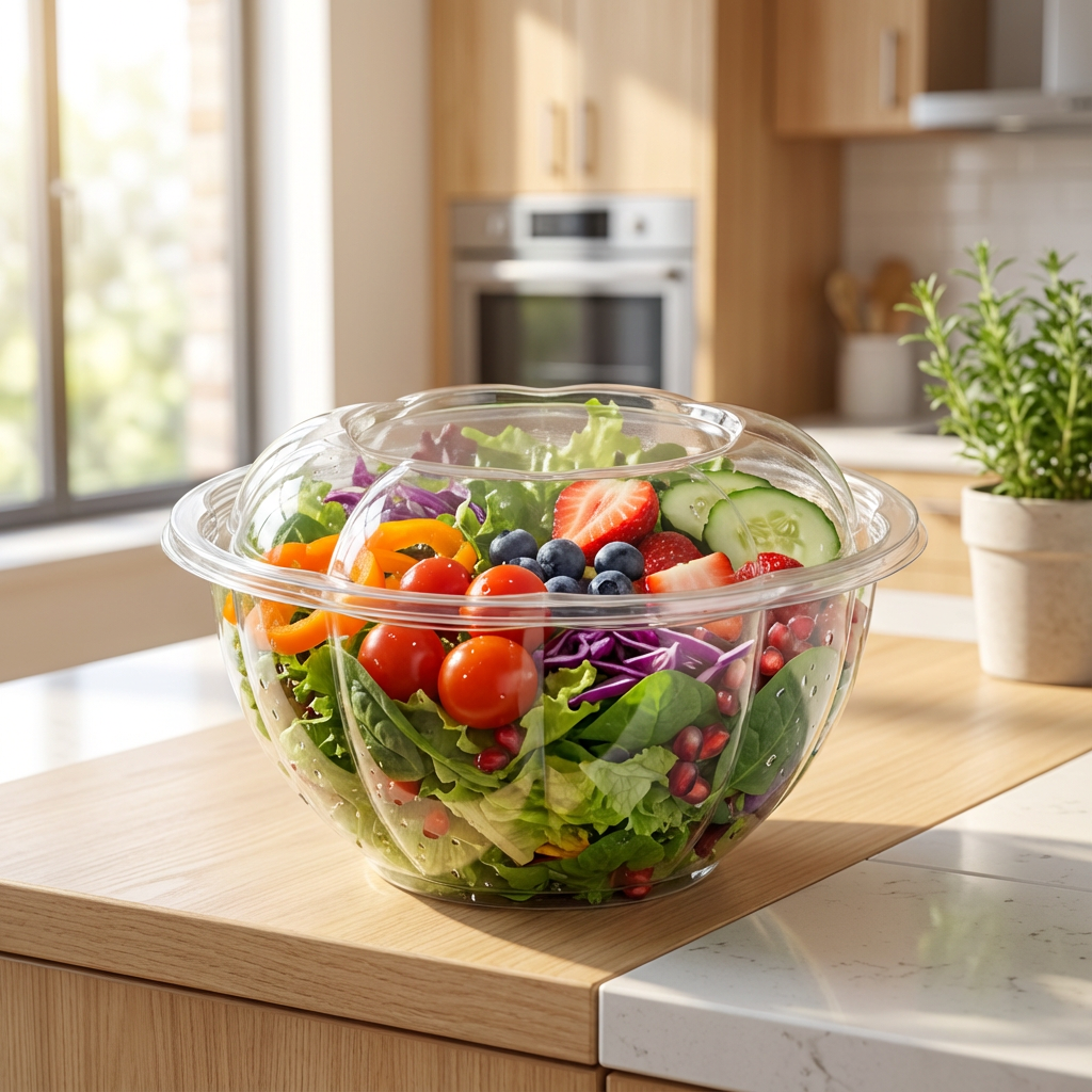48 oz Clear Salad Bowls with Lids – 150 Count Bulk Disposable Food Containers for Salads, Meal Prep & Takeout – Leak-Resistant & Stackable – Rhino Aluminum