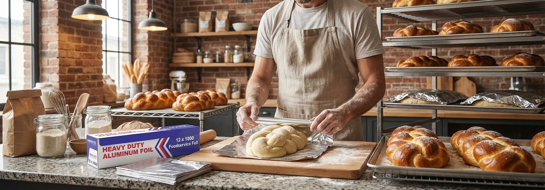 12 Inch Heavy Duty Aluminum Foil Roll – 1000 Ft Bulk Thick Foodservice Aluminum Foil for BBQ, Catering, Roasting & Food Storage – Commercial Grade