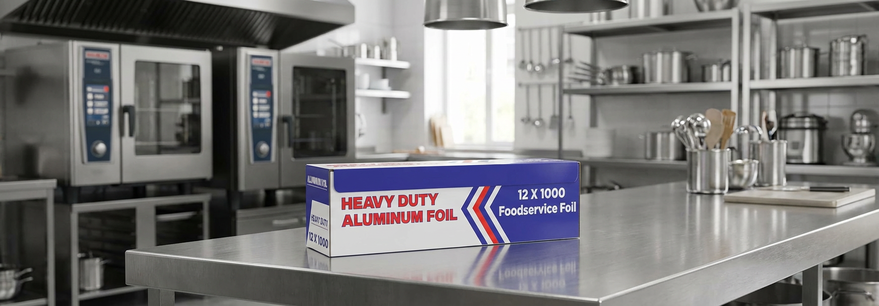 12 Inch Heavy Duty Aluminum Foil Roll – 1000 Ft Bulk Thick Foodservice Aluminum Foil for BBQ, Catering, Roasting & Food Storage – Commercial Grade