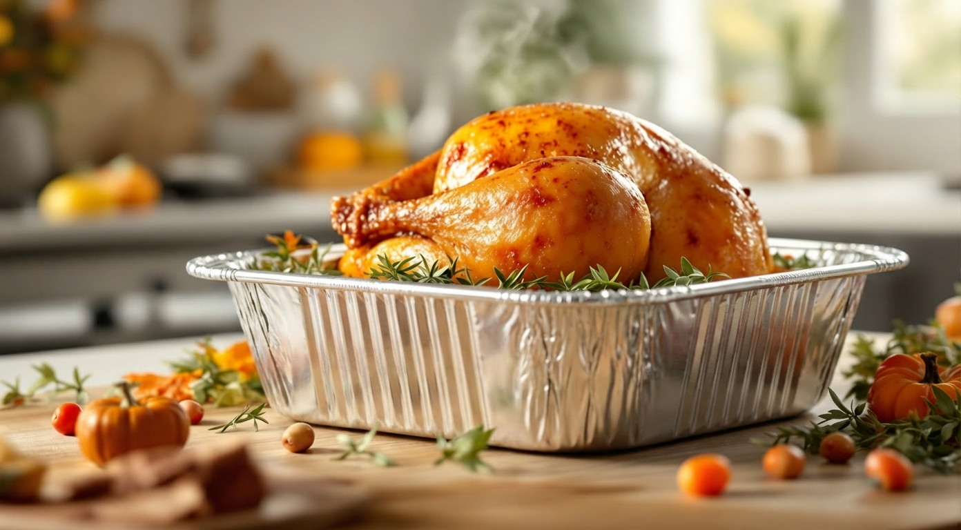 Rectangular Aluminum Roaster Pans – 100 Pack Bulk Disposable Roasting & Catering Trays for Turkey, Meats & Large Meals – Rhino Aluminum